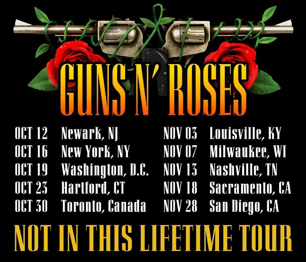 North America!
Newly added dates for the #GnFnR #NotInThisLifetime Tour are ON SALE NOW
smarturl.it/GnFnR2017