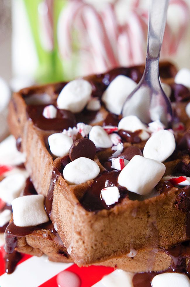 HannahTeson's tweet photo. Why yes, we did celebrate #xmasinjuly w/ #Vegan Peppermint Hot Chocolate Chip Waffles #food #vegan https://t.co/Ib6Qggspse https://t.co/kkcUThauQm