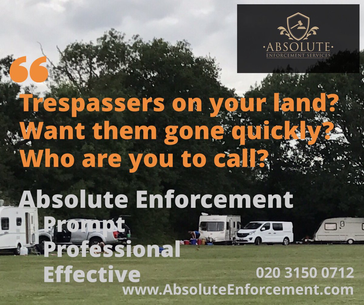 AbsoluteEnforce's tweet photo. #Trespassers on your land? Want them gone quickly? Who are you to call?
#AbsoluteEnforcement, Prompt, Professional, Effective.
02031500712 https://t.co/xKhmtkO1w0