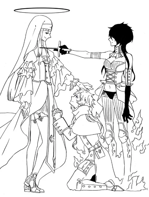 @SUZU_MOOO1 崇拝の域…なのに魔女化したらてのひらクルリされるんだと思うとシャブくてやばいです👼殺しても貰えない～～～～～～～
リリーさんお借りしました🙏🙏🙏時間が出来たら色乗っけます 