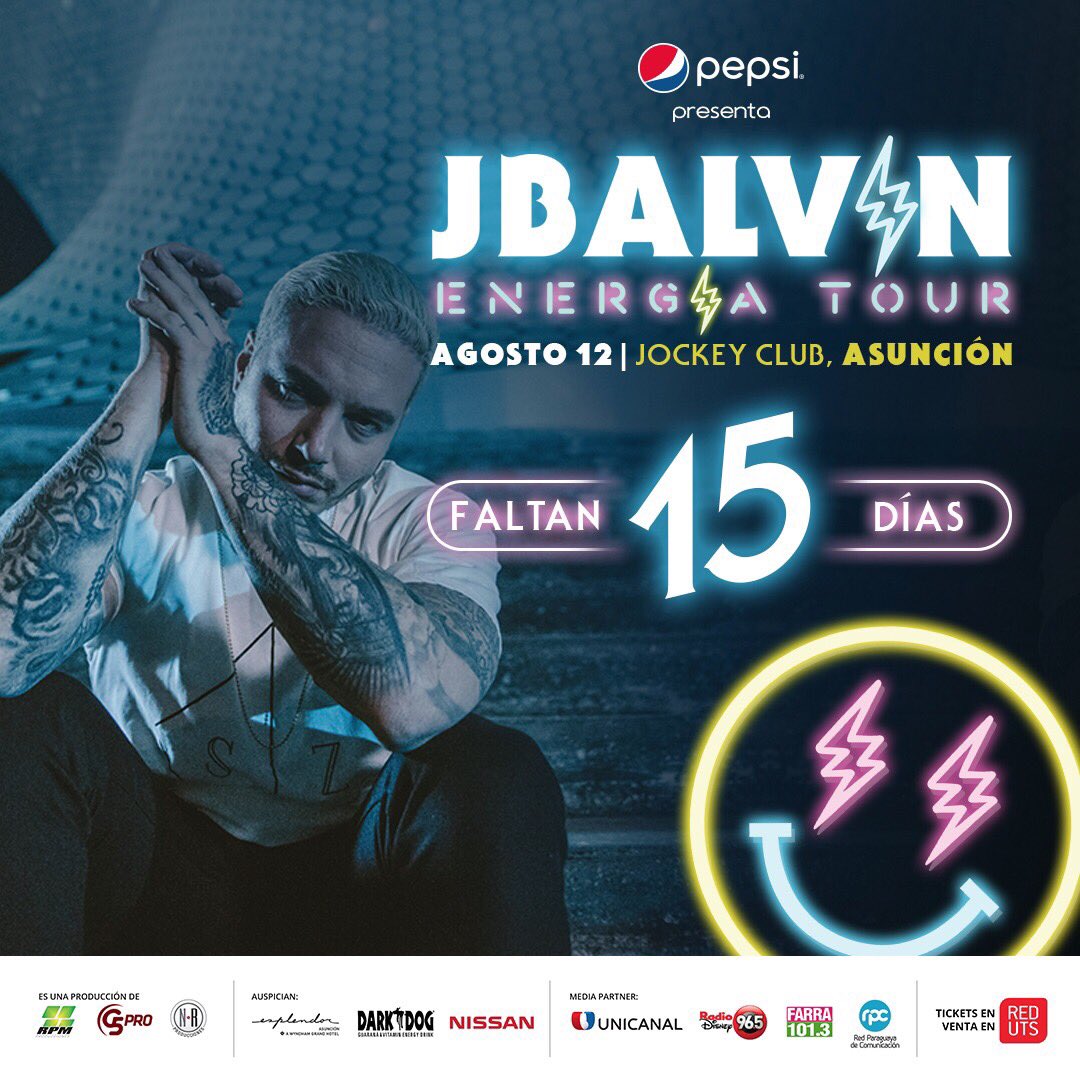 G5pro's tweet photo. ¡Faltan 15 días para sentir toda la energía de JBALVIN! 
12/08 - JOCKEY CLUB
 tickets en RED UTS 
#EnergiaTourPy  #JBalvinenPY https://t.co/qJqYjMlybs