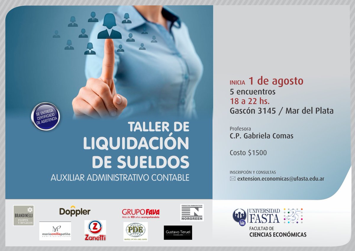 Consultas e inscripciones a extension.economicas@ufasta.edu.ar