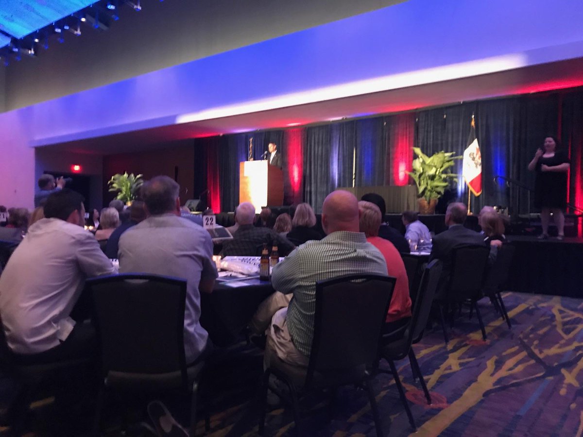 NateBoulton's tweet photo. It was outstanding to have so many supporters and volunteers at the @iowademocrats Hall of Fame last night. Our momentum continues to grow! https://t.co/sjLWy2ZzkE