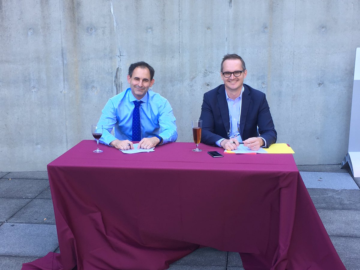 tslconf2017's tweet photo. Mike and Maciek check us in for the conference dinner https://t.co/w9kDzn2HzF