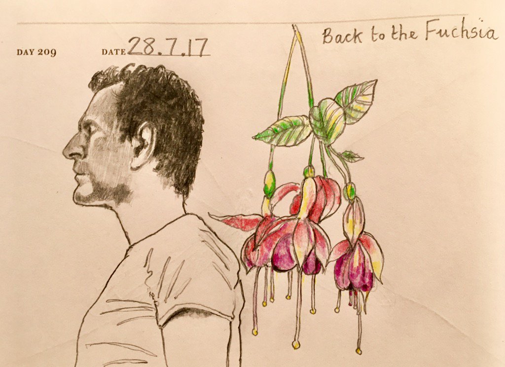 Venster67's tweet photo. One Sketch A Day_28.7.17
'Back to the Fuchsia'
#backtothefuchsia #FuchsiaFriday #plants #Flowers #onesketchaday https://t.co/VsKCQ5tjpa