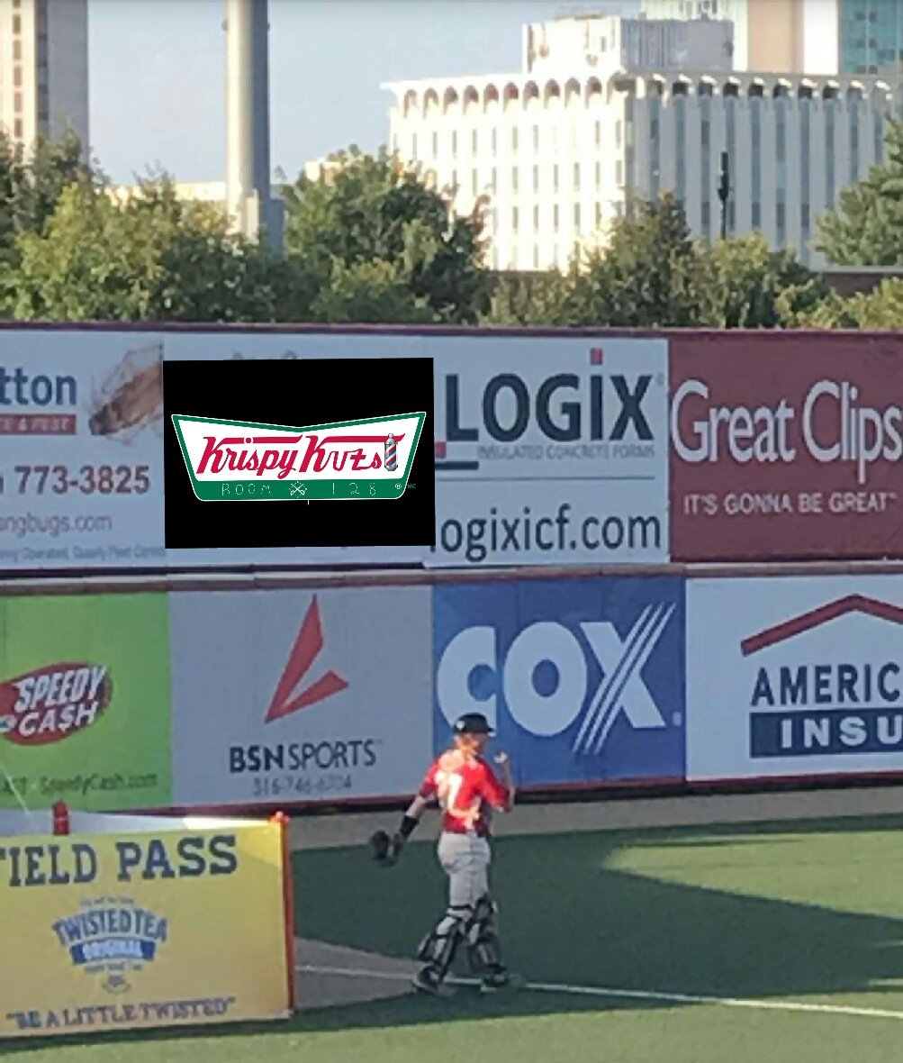 calebcox303's tweet photo. @KrispyKuts128  Haters will say your NBC World Series sponsor banner is fake... #KrispyNation https://t.co/pMN79sCHG3