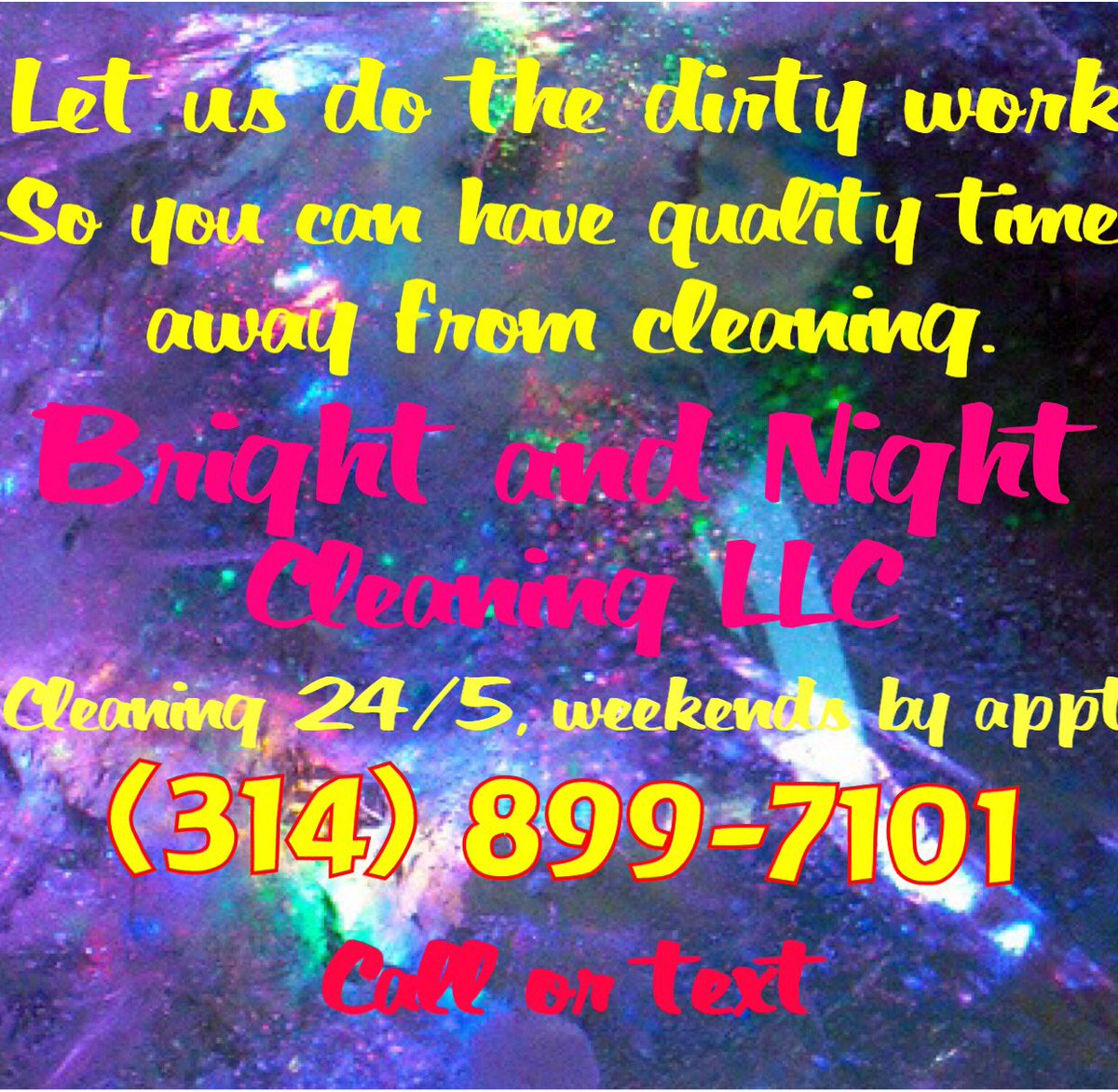 BrightNightClea's tweet image. We clean Residential, Commercial, Apartments, just to name a few. Give us a call/text. We may clean it.