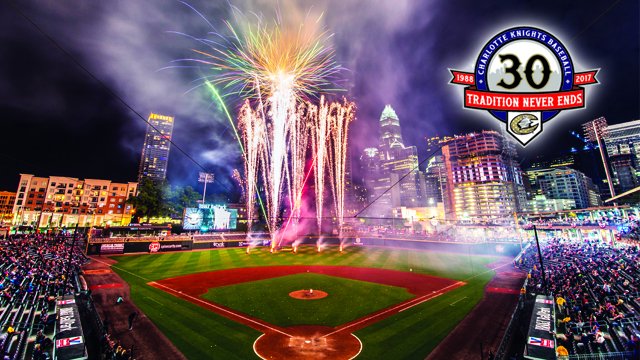 KnightsBaseball's tweet photo. Post-game #fireworks tonight courtesy of BB&amp;T &amp; @wbtradio! Gates open at 6:00 PM as the #CLTKnights host the @swbrailriders. See you soon! https://t.co/YqMvgnDM7B