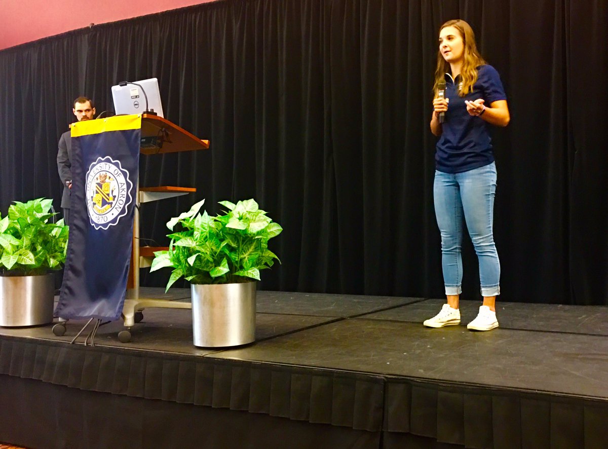 Earlier today Ambassador Taylor Verba spoke to over 450+ future Zips at the Summer Visit Day! #LoveUAkron #FutureZip
