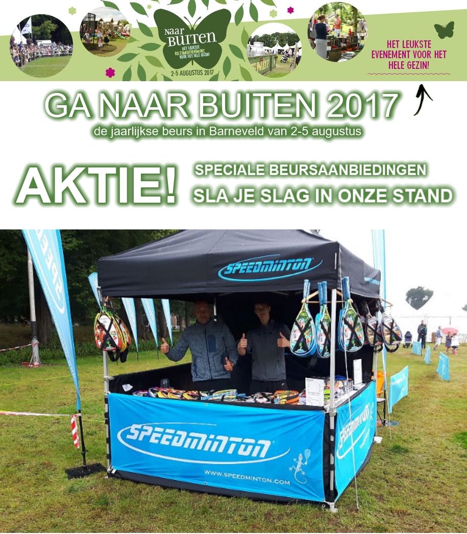 Speedminton_NL's tweet photo. Wij gaan @NaarBuitenbeurs 2017.
Kom in aktie op onze stand. Probeer Speedminton uit en sla je slag met de diverse beursaanbiedingen. https://t.co/TfBYZvU5GY