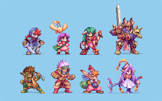 ahruon's tweet photo. Grandia main characters #pixelart had lot of nostalgia with these! https://t.co/h9Yd7CkKEi