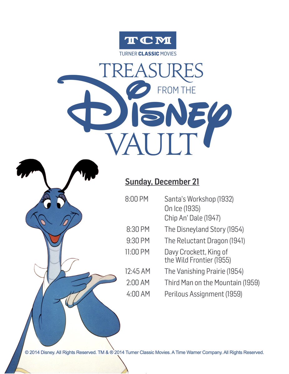 MoJoDisney's tweet photo. Even though The Great Movie Ride is departing, I'm hoping desperately @tcm will continue "Treasures from the Disney Vault." Best night of TV https://t.co/WhbjXDBoqu