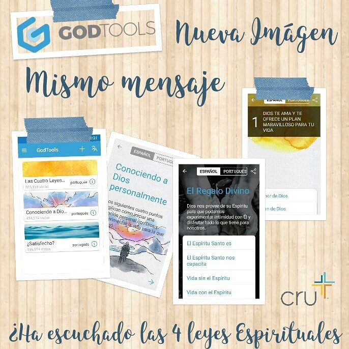 CruGuayaquil's tweet photo. ¡Pasa la voz!.
#GodTools renovó su interfaz. Descarga la App y comparte del amor de Jesús.
Visita https://t.co/xlT9SXaQCz https://t.co/2Cidt1GDRK