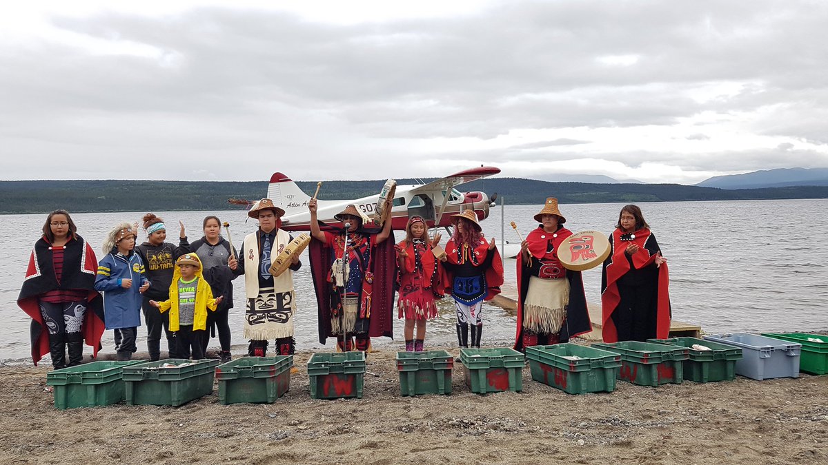 EcDevYukon's tweet photo. The salmon have arrived here in #Teslin ...an important part of this incredible celebration. #hkt2017 @whiteholefilms #TTC #CTFN #TRTFN https://t.co/rh0VMmOH86