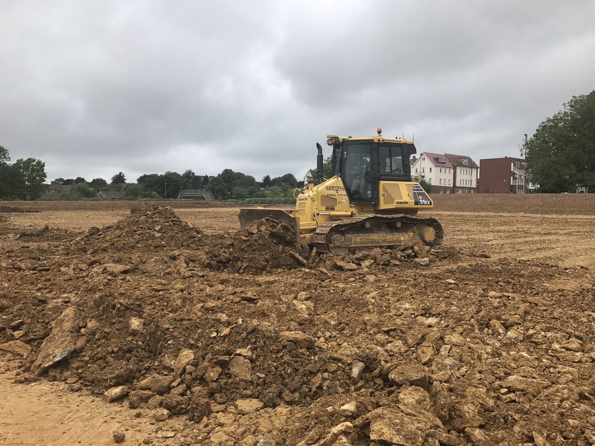 Excavating and levelling at Sherborne Girls School @gartellson