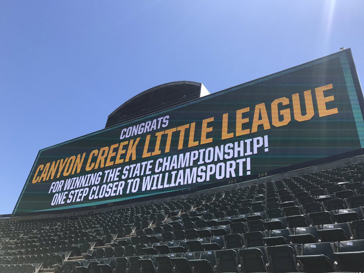 Athletics's tweet photo. Way to represent the Beast Bay, Canyon Creek Little League! Best of luck in San Bernardino! https://t.co/4cwKzl6VWp