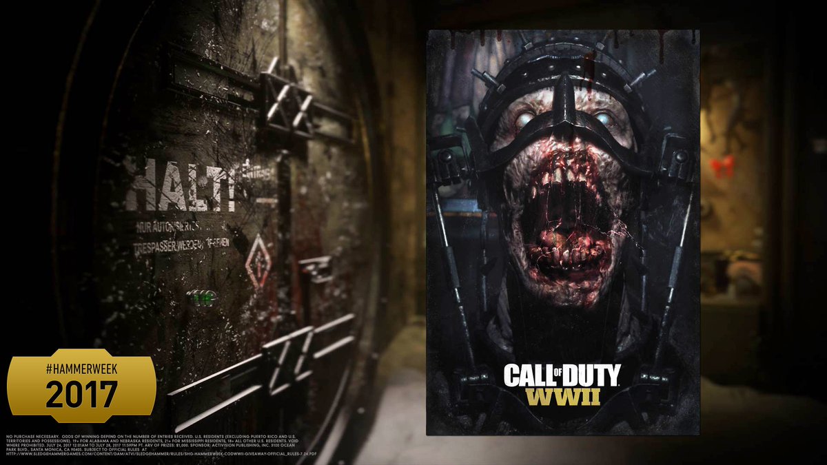 SHGames's tweet photo. RT by 2PM PT for a chance to win a #CODWWII t-shirt, hat, set of Divisions patches, or #WWIIZombies poster! Rules: https://t.co/KEYZHI43dv https://t.co/xBRfIdi2Yy