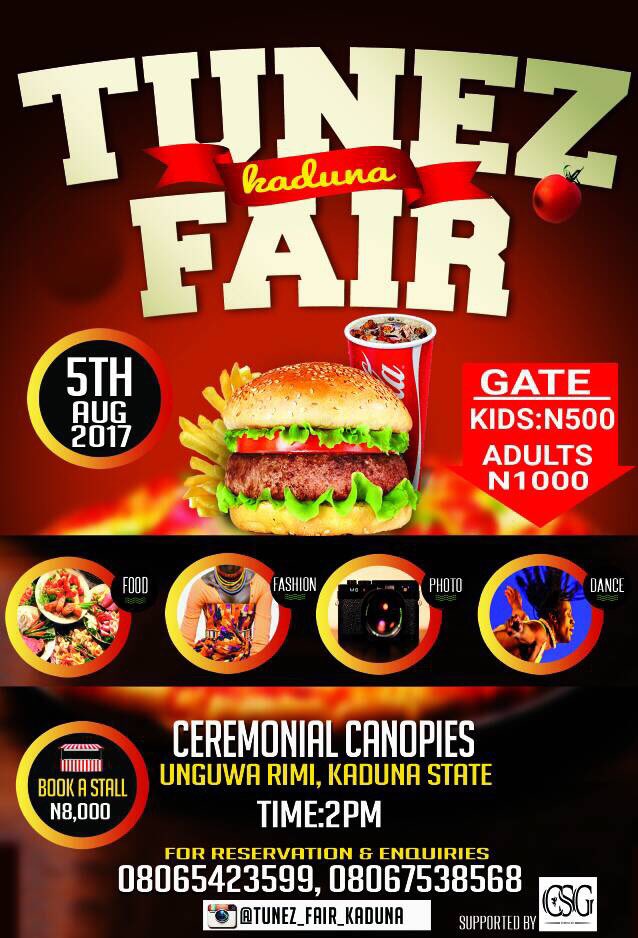 csg_ng's tweet photo. Tunez Fair is proudly supported by CSG 👏🏾❗️

If you are in Kaduna, don't miss out on this one 💪🏼
#TunezFairKD https://t.co/g1337h29mf