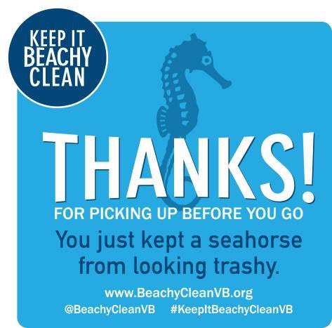 BeachyCleanVB's tweet photo. #KeepItBeachyCleanVB! After a day on the beach look around your area for trash before you leave and dispose of it properly! #VirginiaBeach https://t.co/WuAYNvAgPh