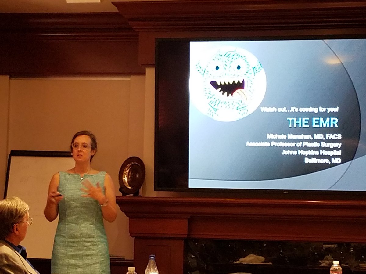 drlynnjeffers's tweet photo. DrMichele Manahan re: Electronic Health Records at #ASPS #PatientSafety meeting @ASPSMembers @doctorscompany #plasticsurgery #EHRproblems https://t.co/zK8nukYXaZ