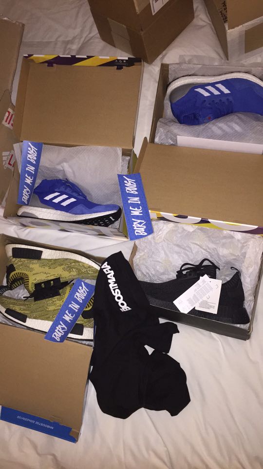 theboostmafia's tweet photo. Got more plugs than a modem #TheBoostMafia #BuryMeInBoost #PitchBlack #Adidas #NMD #RTT https://t.co/DEaFhhpoLV