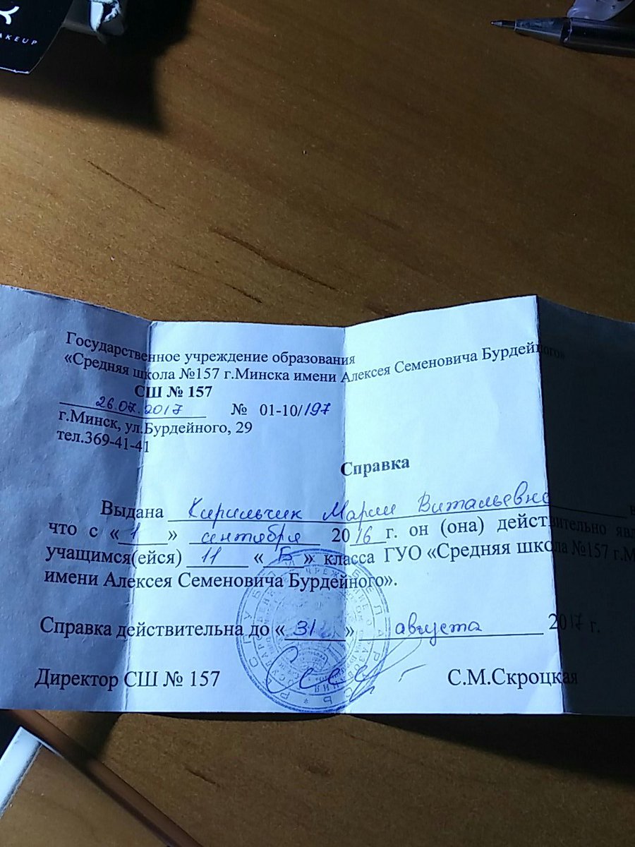 справка из школы с фотографией и печатью