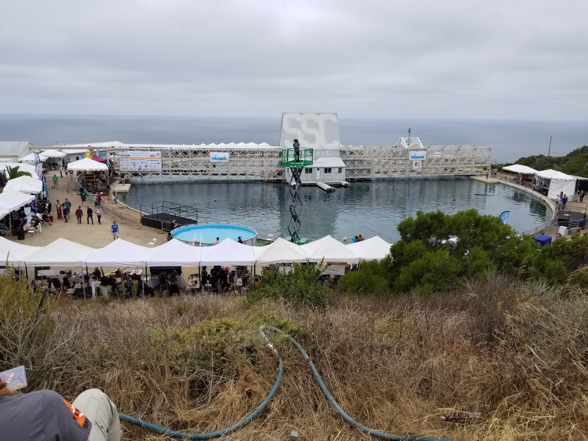 SubjuGatorUF's tweet photo. Many lessons learned today at #RoboSub. At 3pm (1st semi run) we'll see how well we can recover from several major problems. #ECEFlorida #UF https://t.co/cg1GI9djy8