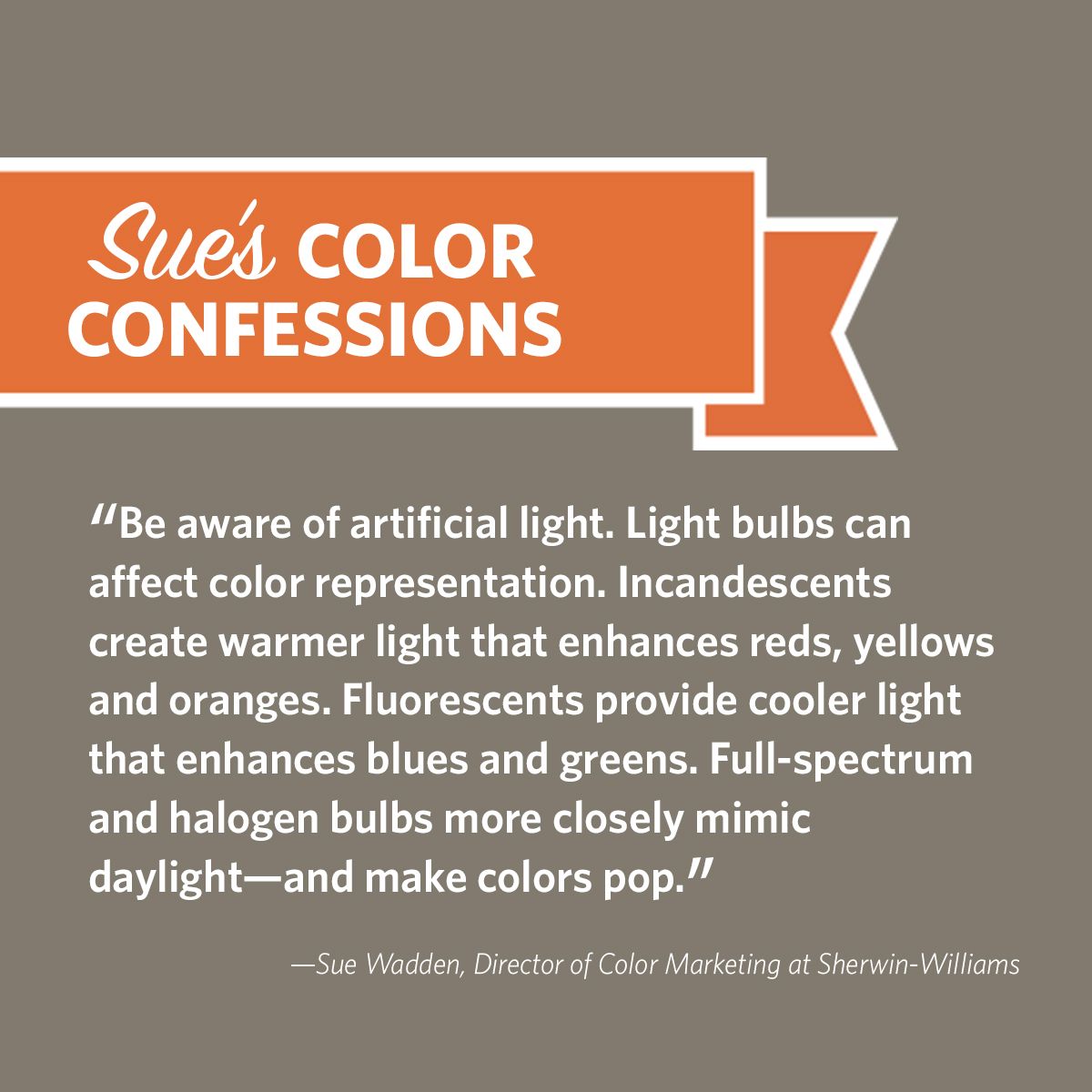 SherwinWilliams's tweet photo. Thanks, Sue, for shedding some ๐ก on bulb selection. #ColorConfessions https://t.co/v3QjPJRALC