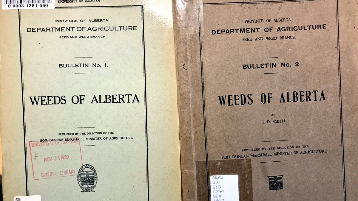 AB_AIS_lady's tweet photo. What makes a weed geek giddy? Finding copies of 1912 &amp; 1917 Weeds of Alberta publications to read. 🤓 https://t.co/Dfx3AbT9Di