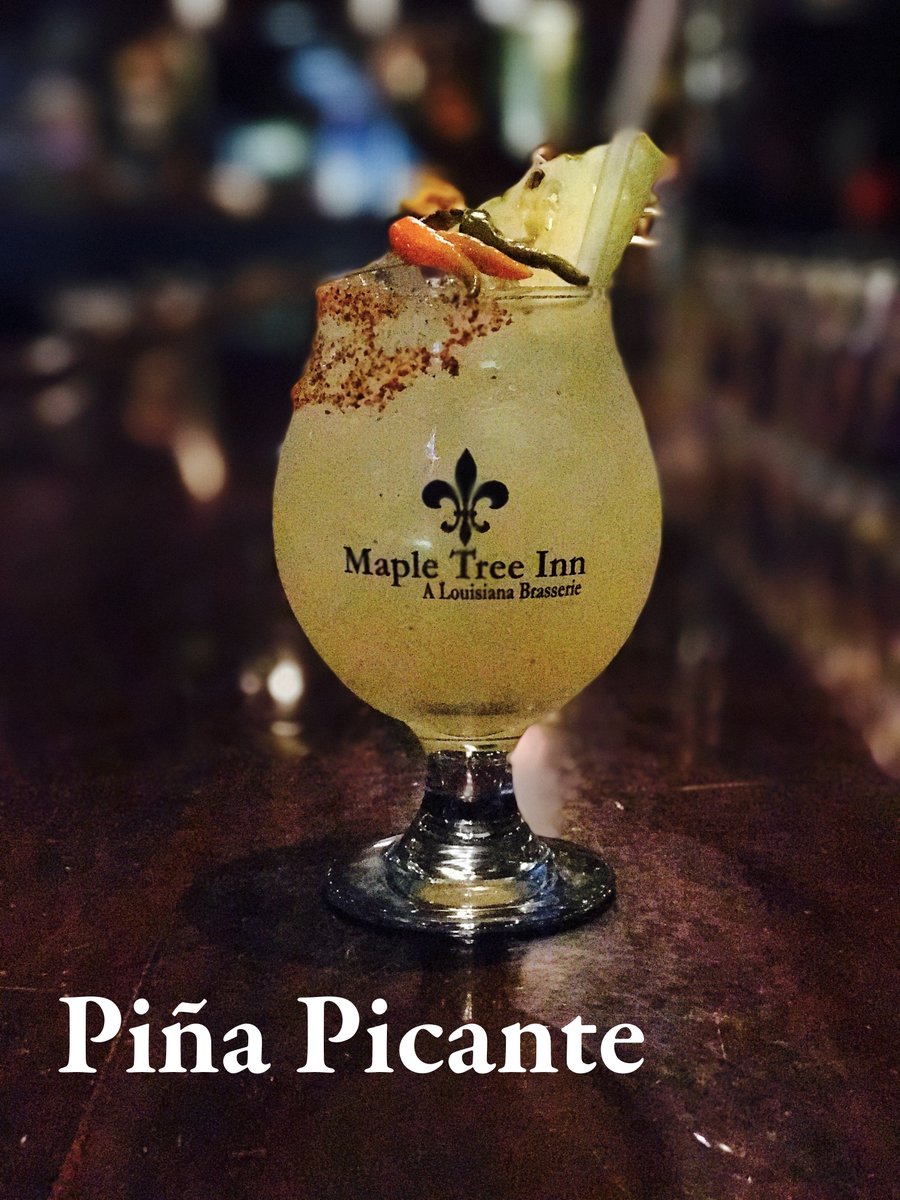 MapleTreeInn's tweet photo. #PinaPicante w/ #ThaiChili infused @ChinacoTequila #Blanco, @BodegasLustau #Manzanilla #Sherry, Lime, Pineapple, #HellfireBitters and #Tajin https://t.co/0pEb54c6YR