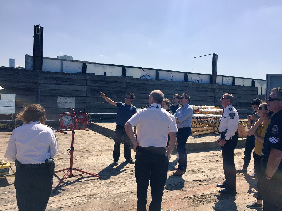 paramednic's tweet photo. Got to do my 1st press briefing on behalf of @BC_EHS for #CelebOfLight today! Also thanks to @SiriusPyro for the tour of the 💥 barge! https://t.co/FwbyZmzNSH