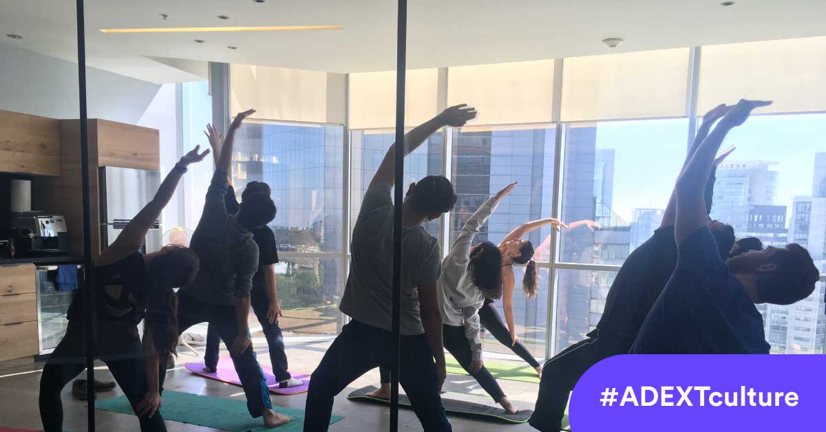 PoweredbyAdext's tweet photo. La salud no es una opción, es una cultura. Disfrutando el #DíaDeLaSalud en #ADEXT #ADEXTculture #Yoga https://t.co/3bUyVqtmiJ