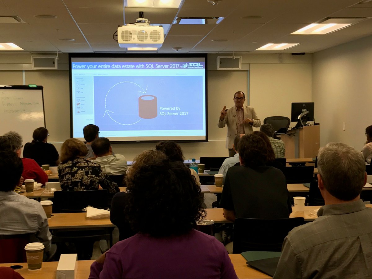 sqldatapartners's tweet photo. I enjoyed sharing some thoughts on how customers can power their data estates with SQL Server 2017 at the Microsoft office! #TechWeekInRVA https://t.co/pWddciUN7n
