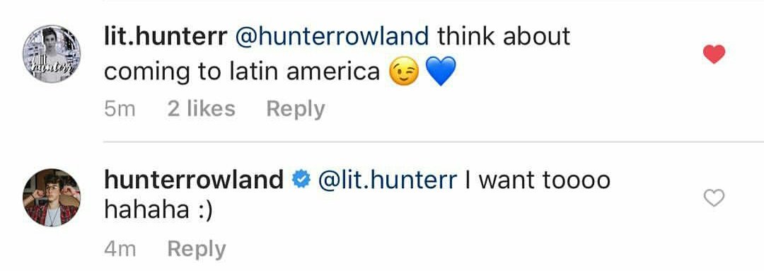 HRowlandSPN's tweet photo. Hunter ha respondido a una fan diciendo que quiere ir a latinoamérica. https://t.co/rayyF4Ncve