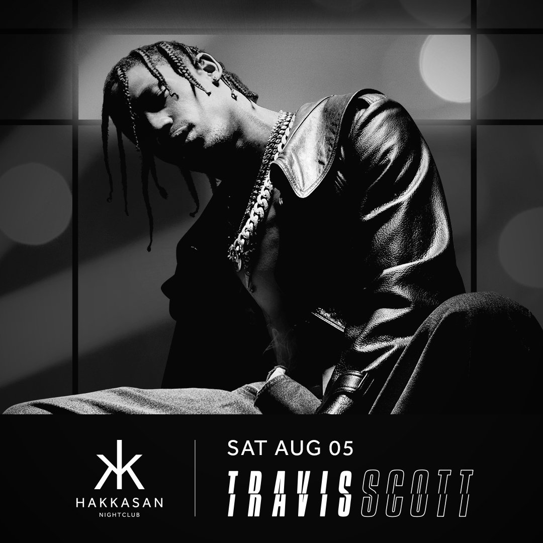 .<a href="/trvisXX/">TRAVIS SCOTT</a> returns to #Hakkasan on 8/5 &amp; 8/26 &amp; will be at @OMNIALasVegas on 8/15. 
Tix: hkk.sn/travisscott
&amp; omnia.ws/travisscottlv