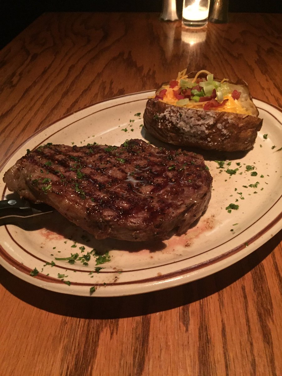 A delicious steak and potato on a Friday night! #friday #steak #dinner