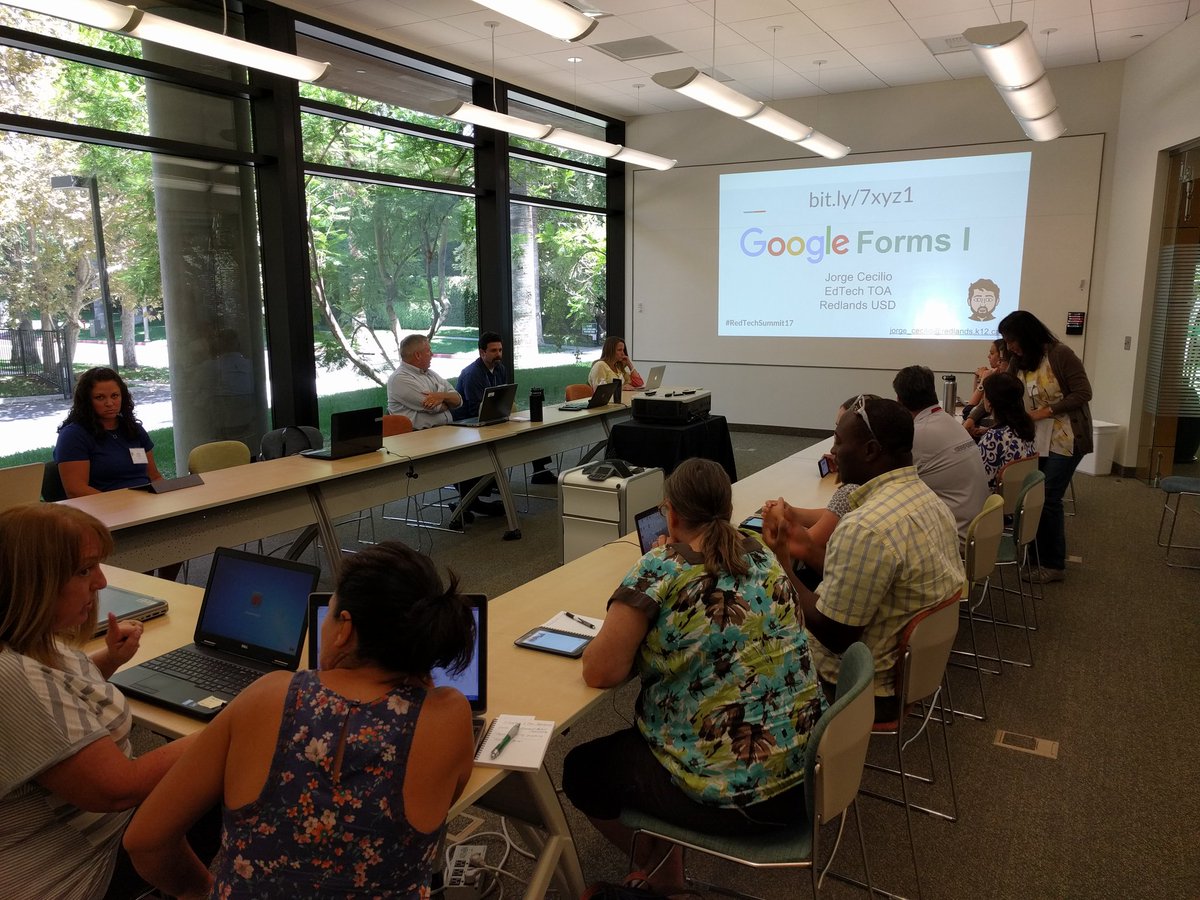 mrrothe's tweet photo. .@jcecili0 sharing Google Forms goodness with our #RedlandsUSD teachers. #RedTechSummit17 https://t.co/MzVdJcfndc