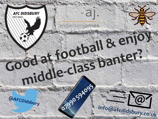 AFCDidsbury's tweet photo. Get in touch... 📱📧👍🏼⚽️ #afcd #recruiting #sundayleague https://t.co/KufbPJZTAo
