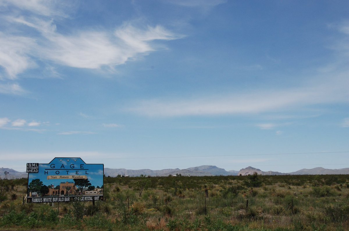 Reason 53 to #visitGageHotel: The Chisos Mountains border the horizon.