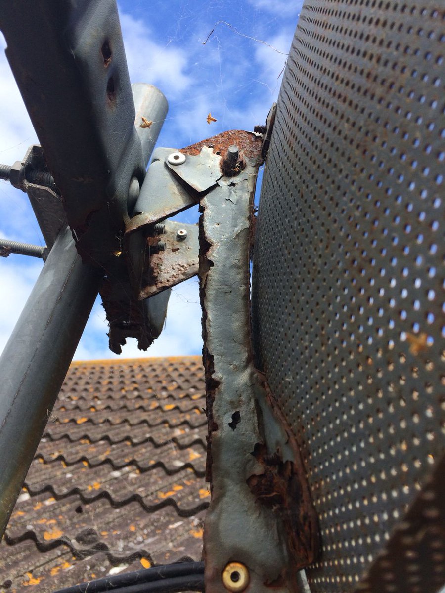 SEAerials's tweet photo. Caused by a birds nest now can't re-align # Birdspikes https://t.co/6jIoQyTtee