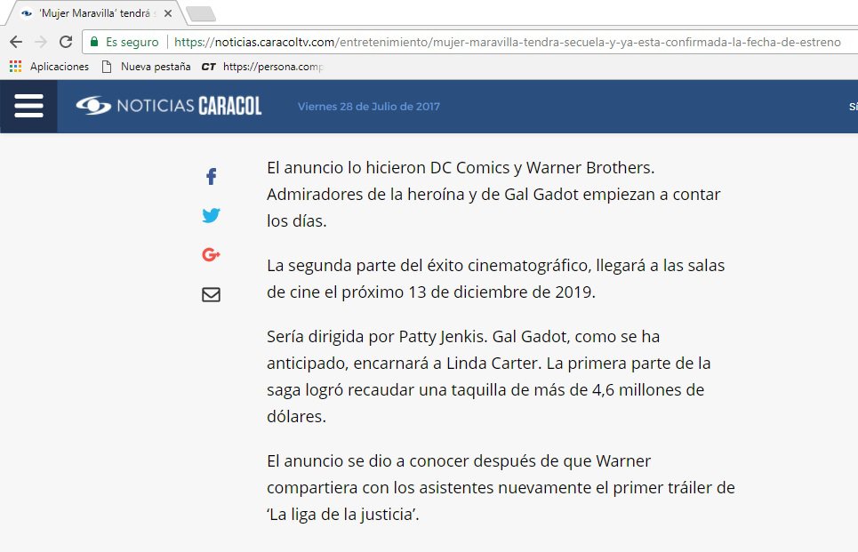 alexpraute's tweet photo. @NoticiasCaracol Jenkins no ha sido confirmada. Lynda Carter es una actriz, el personaje es Diana Prince. La película hizo 781M, no 4.6M https://t.co/LfTU9yag2m