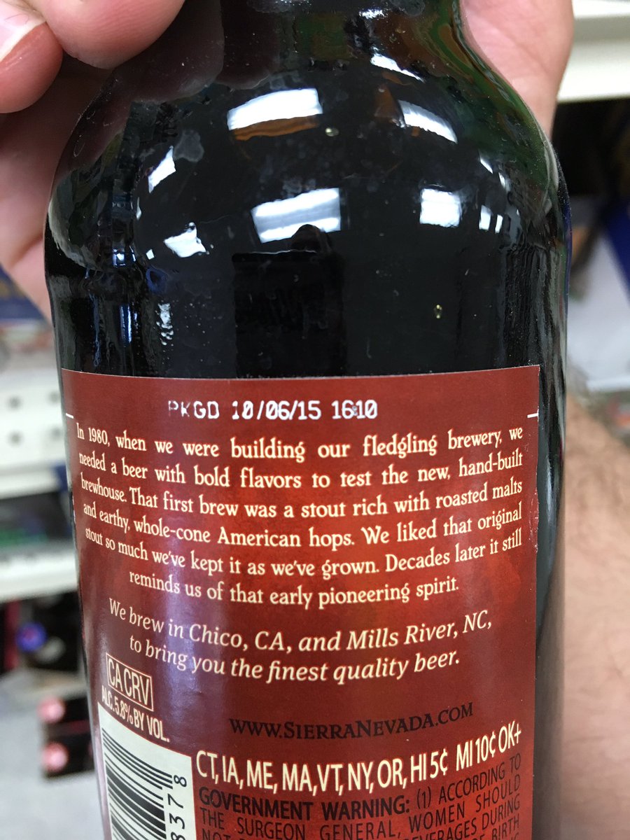 ciceronebros's tweet image. Nice fresh @SierraNevada stout! #datecode