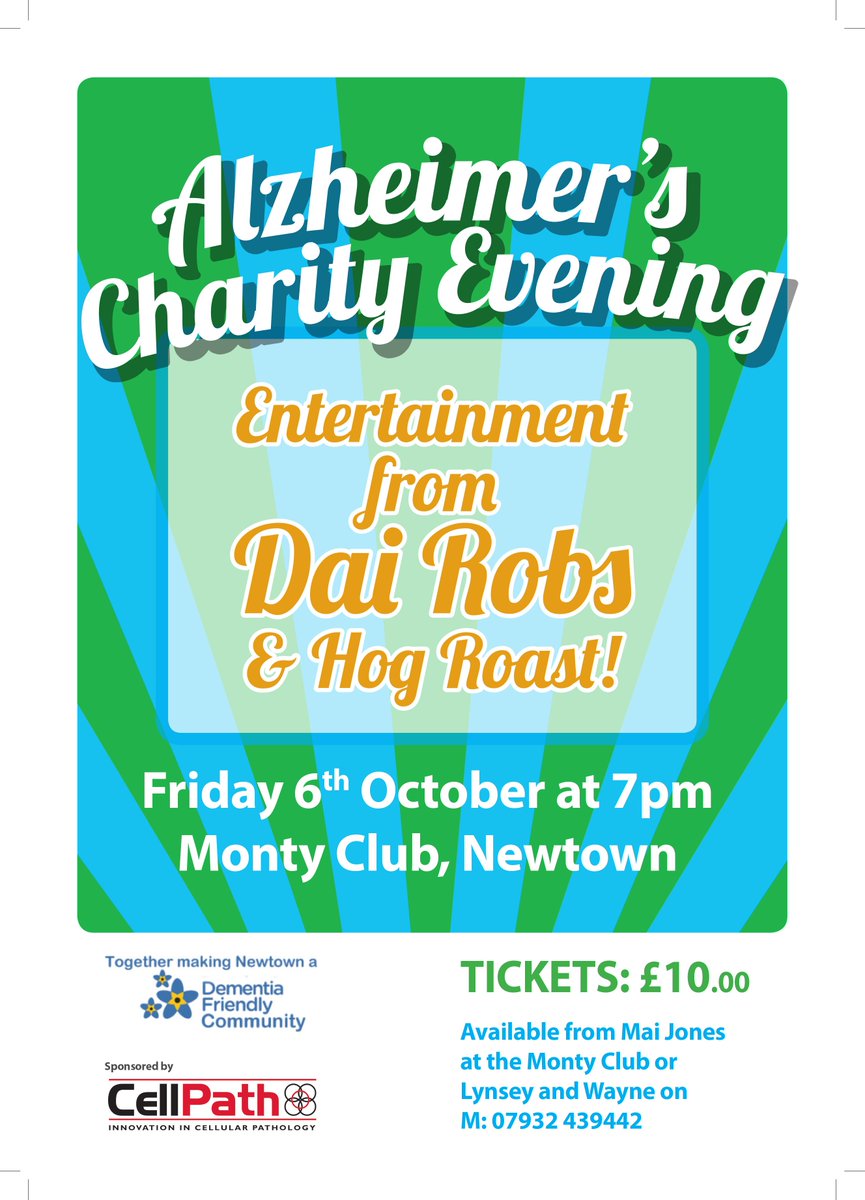 Our next event, Sponsored by <a href="/cellpathltd/">CellPath Ltd</a> <a href="/CountyTimes/">Powys County Times</a> <a href="/russ_george/">Russell George</a> <a href="/my_newtown/">mynewtown</a> 

Let's make it a good one!