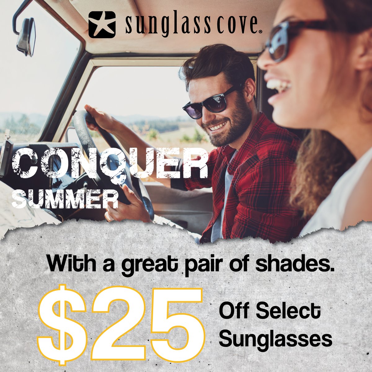 WhiteRockOptom's tweet photo. Time is running out to stop by our summer event! Save $25 off select sunglasses! Only until July 31st! #conquersummer #sunglasscove https://t.co/K5EalhTX6M