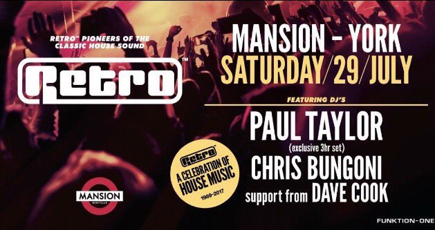 MansionYork's tweet photo. Who's looking forward to this tomorrow night?? Online tickets almost #SoldOut, see @skiddle for yours! @DJPaulTaylor #3hrs @RetroEvents xx https://t.co/ZhRXbAGyb4