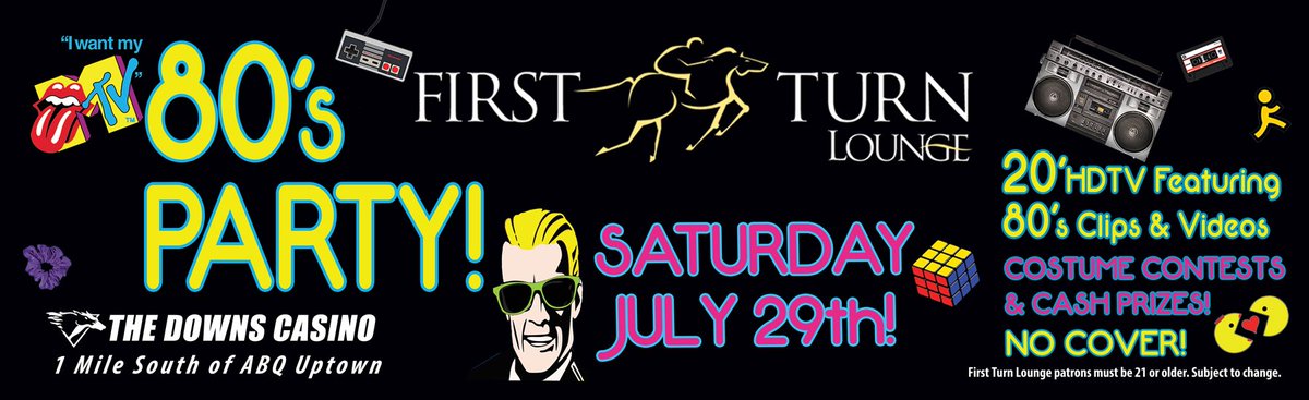 abqdowns's tweet photo. This weekend! 4th anniversary 80's party at #ABQDowns #FirstTurnLounge! Featuring #DJMisterE https://t.co/L67AJA24r1