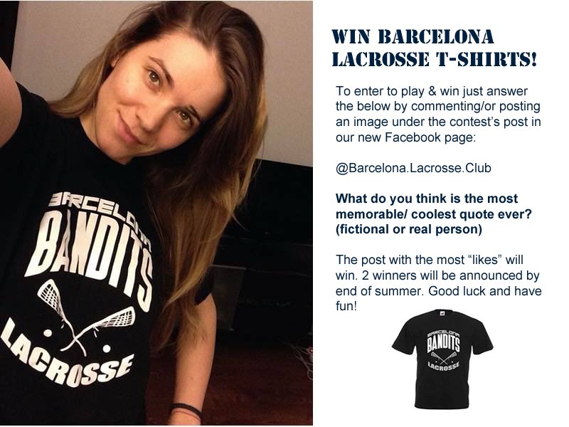 bcnlacrosse's tweet photo. Free stuff give away:
https://t.co/F7vPDvwGlo

#winTshirts #coolestLineEver #BarcelonaLacrosse #BanditsTees #lacrosseContest #summerContest https://t.co/AXP5Wb2xVL