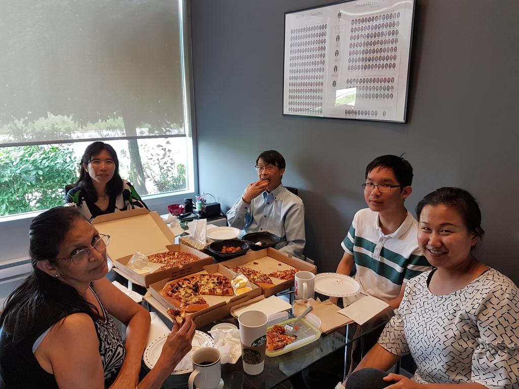 Just sharing a quick lunch with my constituency team.