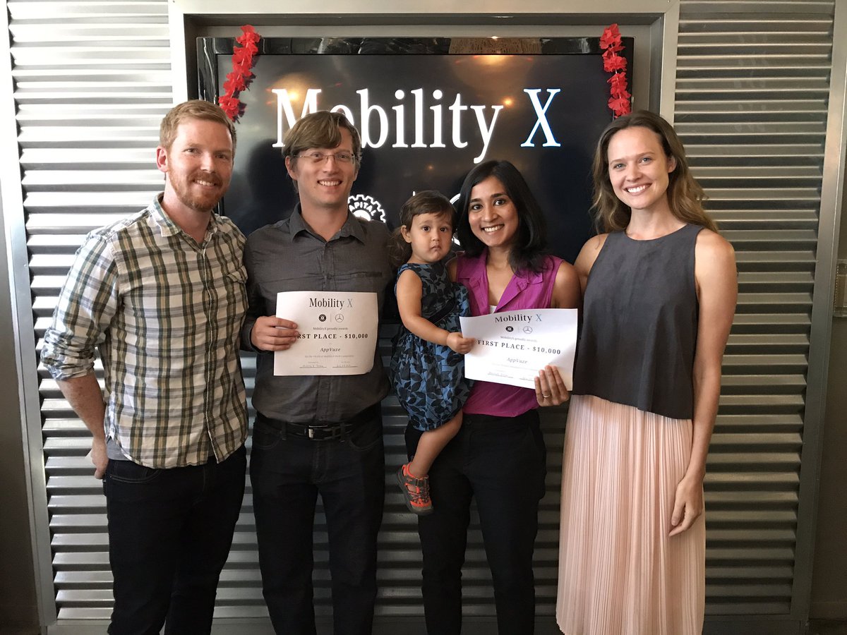 CFMobilityX's tweet photo. Congratulations to MobilityX 1st place winner, @appvuze, 2nd place winner, BlinkAI, and 3rd place winner, @gocroozen! https://t.co/RRPLNni1Q6