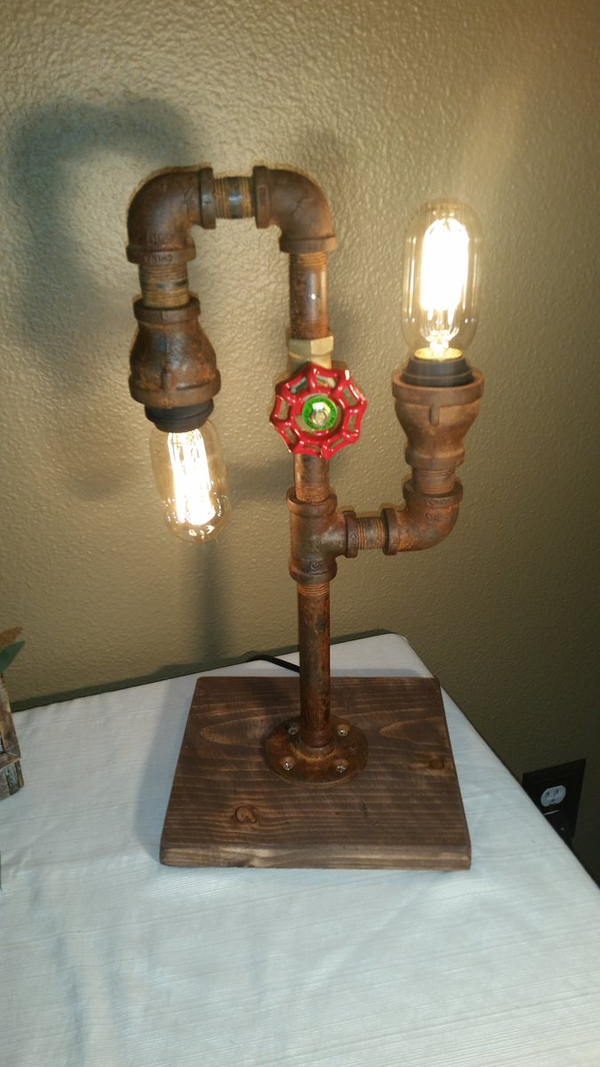 pipelights's tweet photo. We added a new line of lamps that feature a rustic tarnished look with rusted pipes and weathered distressed wood. https://t.co/ibk8E2E3bn